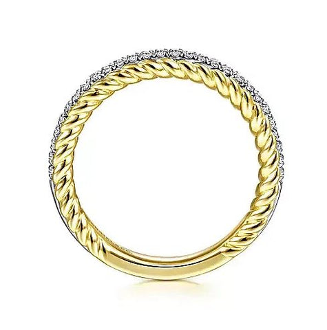 14K Yellow and White Gold Diamond Ring