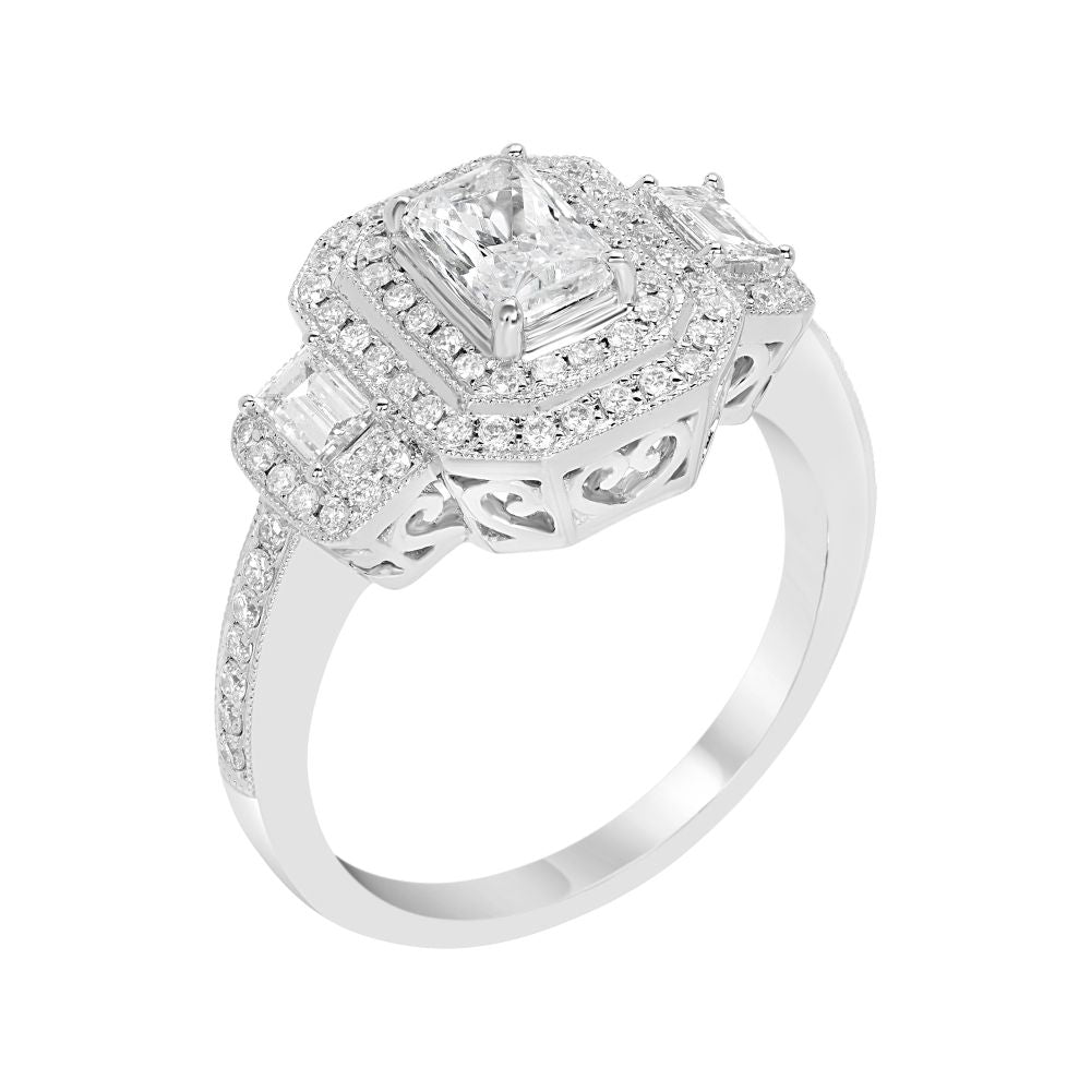 14K White Gold Diamond Semi-Mounting