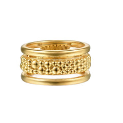 14K Yellow Gold Wide Textured Band