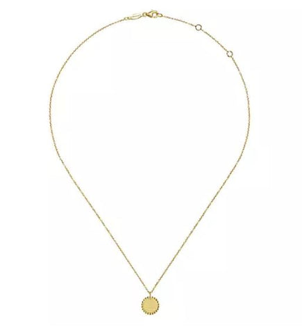 14K Yellow Gold Disc Necklace