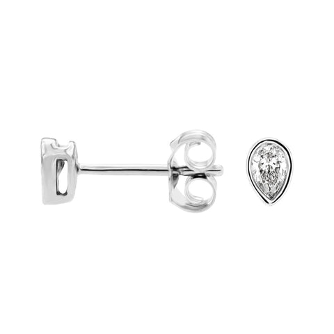 14K White Gold Pear Shaped Diamond Studs