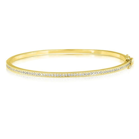14K Yellow Gold Diamond Bangle Bracelet