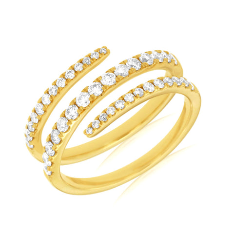 14K Yellow Gold Diamond Fashion Ring