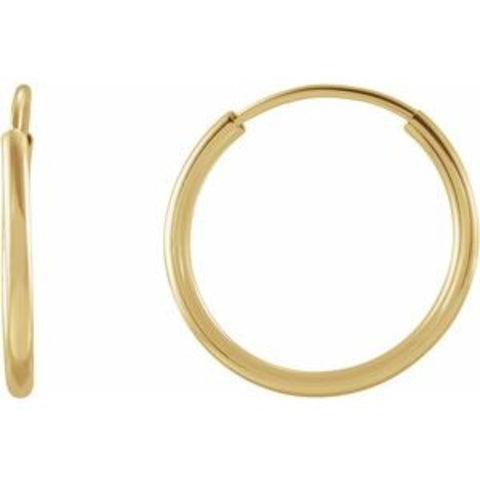 14K Yellow Gold Endless Hoop Earrings