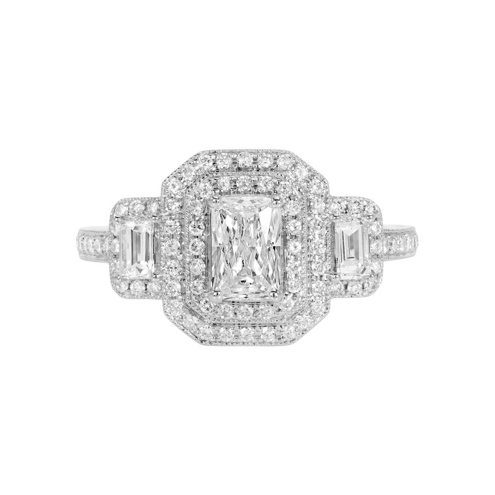 14K White Gold Diamond Semi-Mounting