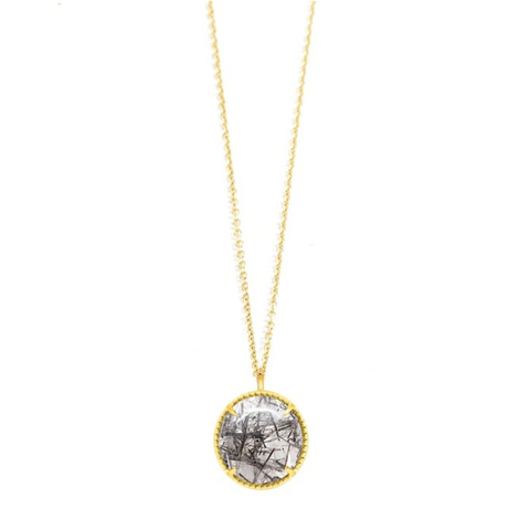 Vermeil Rutilated Quartz Necklace