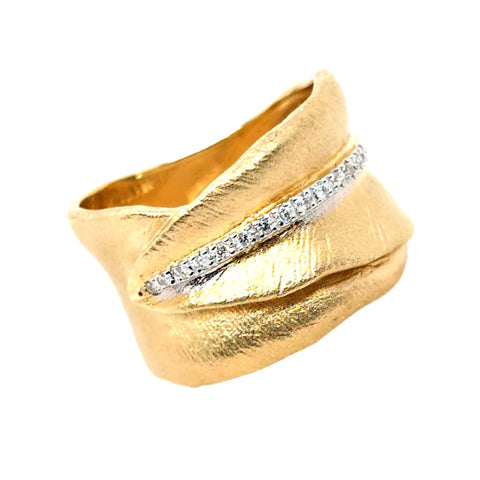 14K Yellow Gold Diamond Fashion Ring