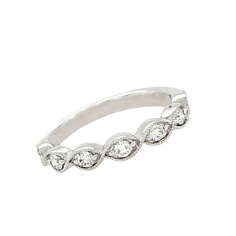 14K White Gold Diamond Band