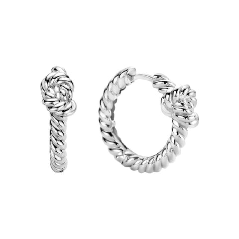 Sterling Silver Knot Hoop Earrings