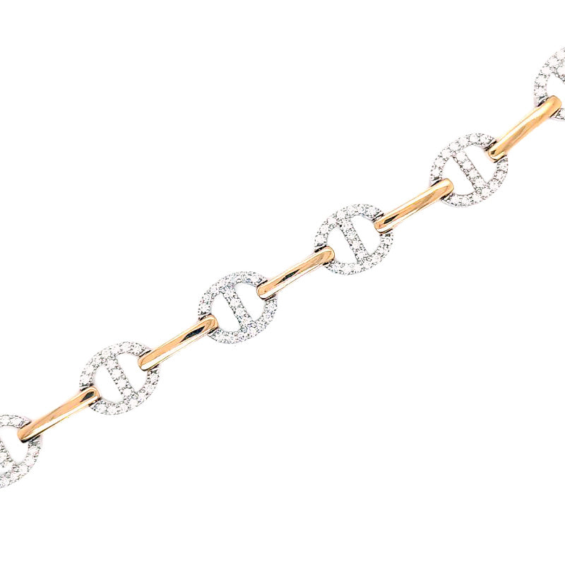 14K Yellow and White Gold Diamond Bracelet