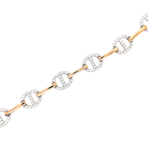 14K Yellow and White Gold Diamond Bracelet