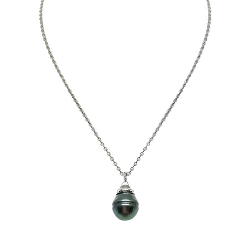 Sterling Silver Tahitian Pearl Necklace