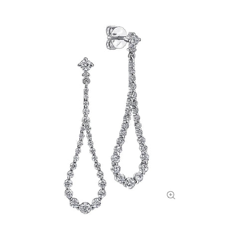 14K White Gold Diamond Drop Earrings