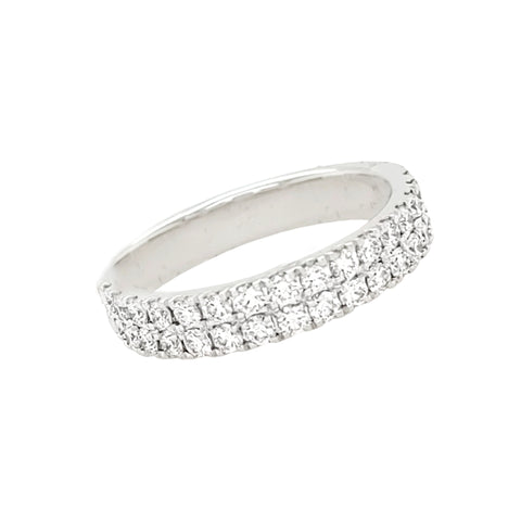 14K Yellow Gold Two Row Diamond Ring