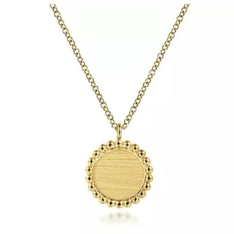 14K Yellow Gold Disc Necklace