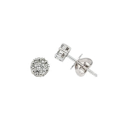 14K White Gold Diamond Cluster Stud Earrings .72 ctw