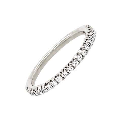 14K White Gold Diamond Band