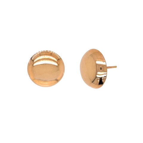 14K Yellow Gold Button Earrings