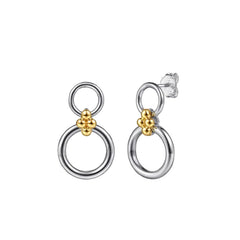 Sterling Silver and 14K Yellow Gold Earrings
