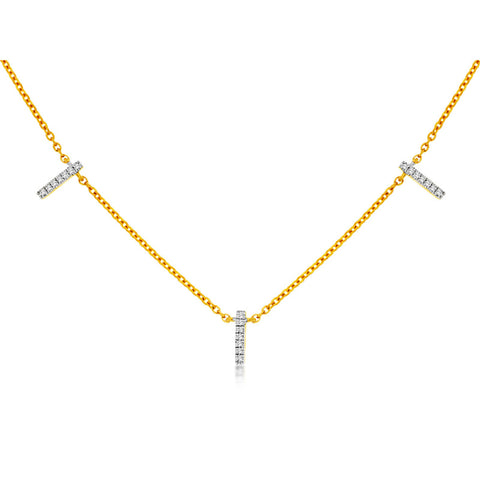 14K Yellow Gold Diamond Necklace