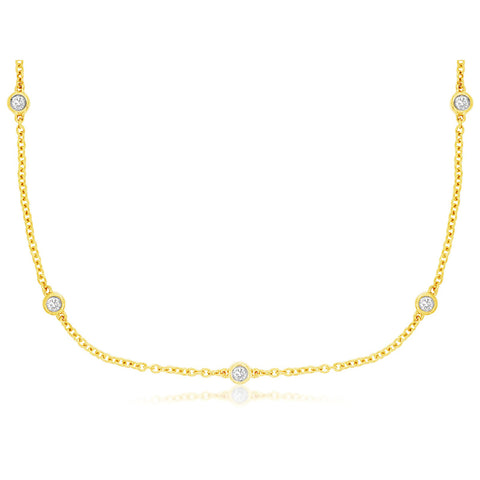 14K Yellow Gold Diamonds By The Yard Necklace