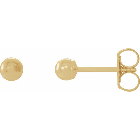 14K Yellow Gold Ball Stud Earrings