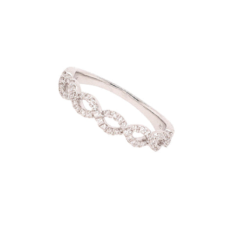 14K White Gold Diamond Twist Band