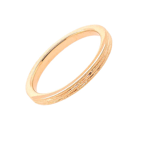 14K Yellow Gold Milgrain Band