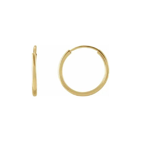 14K Yellow Gold Endless Hoop Earrings