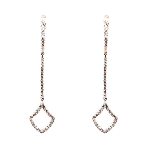 14K White Gold Diamond Drop Earrings