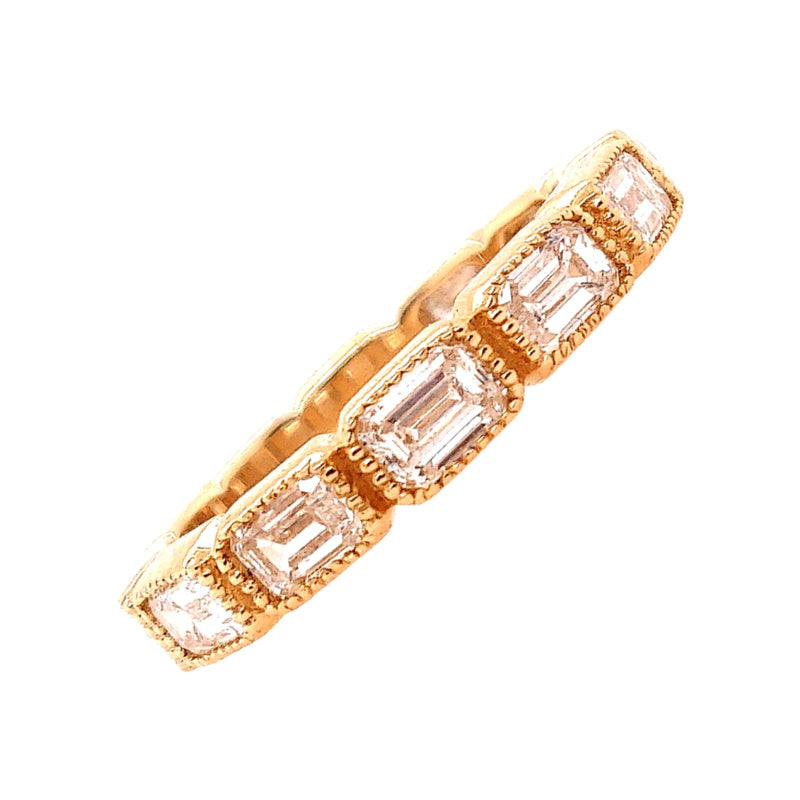14K Yellow Gold Emerald Cut Diamond Ring