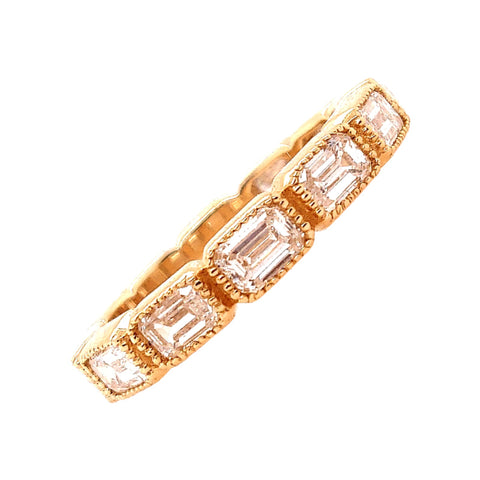 14K Yellow Gold Emerald Cut Diamond Ring
