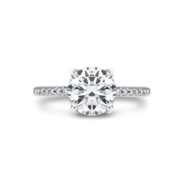 14K White Gold Diamond Engagement Ring Mounting Only