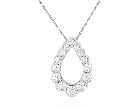 14K White Gold Diamond Necklace