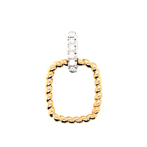 14K Yellow and White Gold Diamond Pendant