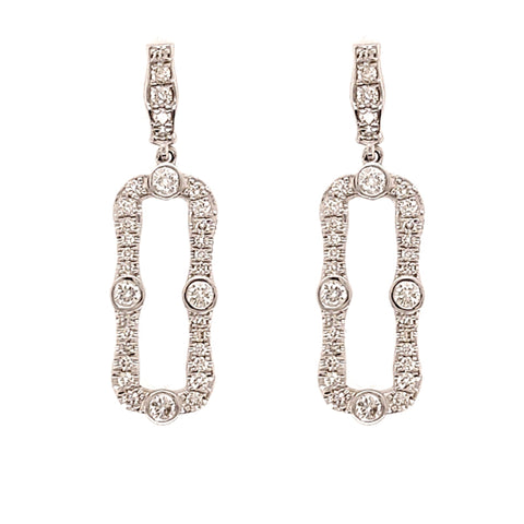 14K White Gold Diamond Drop Earrings