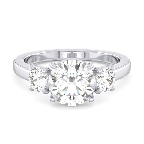 14K White Gold Three Stone Mounting Only