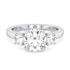 14K White Gold Three Stone Mounting Only