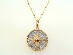 14K Yellow Gold North Star Diamond Necklace