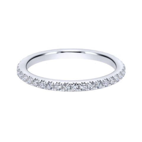 14K White Gold Diamond Band