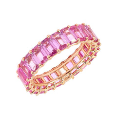 14K Rose Gold Pink Sapphire and Diamond Ring