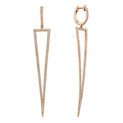 14K Rose Gold Diamond Drop Earrings