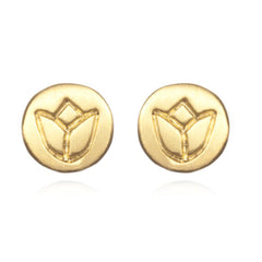 18K Yellow Gold Plated Brass Stud Earrings