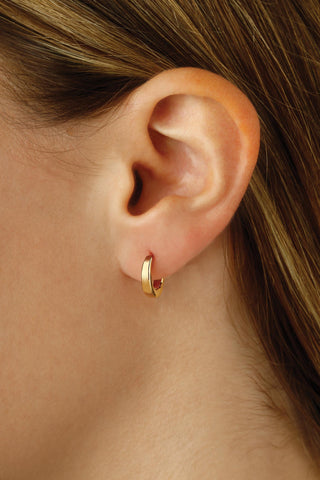 14K Yellow Gold Hinged Hoop Earrings
