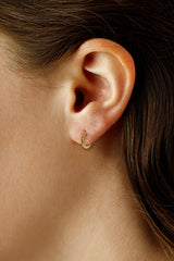 14K Yellow Gold Huggie Hoop Earrings