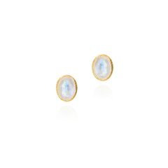 Sterling Silver Vermeil Moonstone Earrings