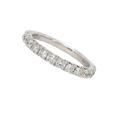 14K White Gold Diamond Band