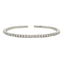 14K White Gold Diamond Flexible Cuff Bracelet