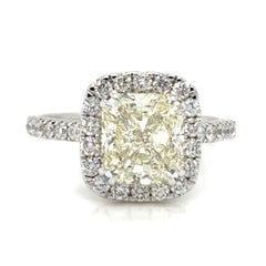 14K White Gold Diamond Halo Engagement Ring