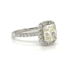 14K White Gold Diamond Halo Engagement Ring
